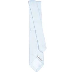 Light Blue Ceremonial Jacquard Silk Tie Small Geometric Pattern