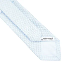 Light Blue Ceremonial Jacquard Silk Tie Small Geometric Pattern