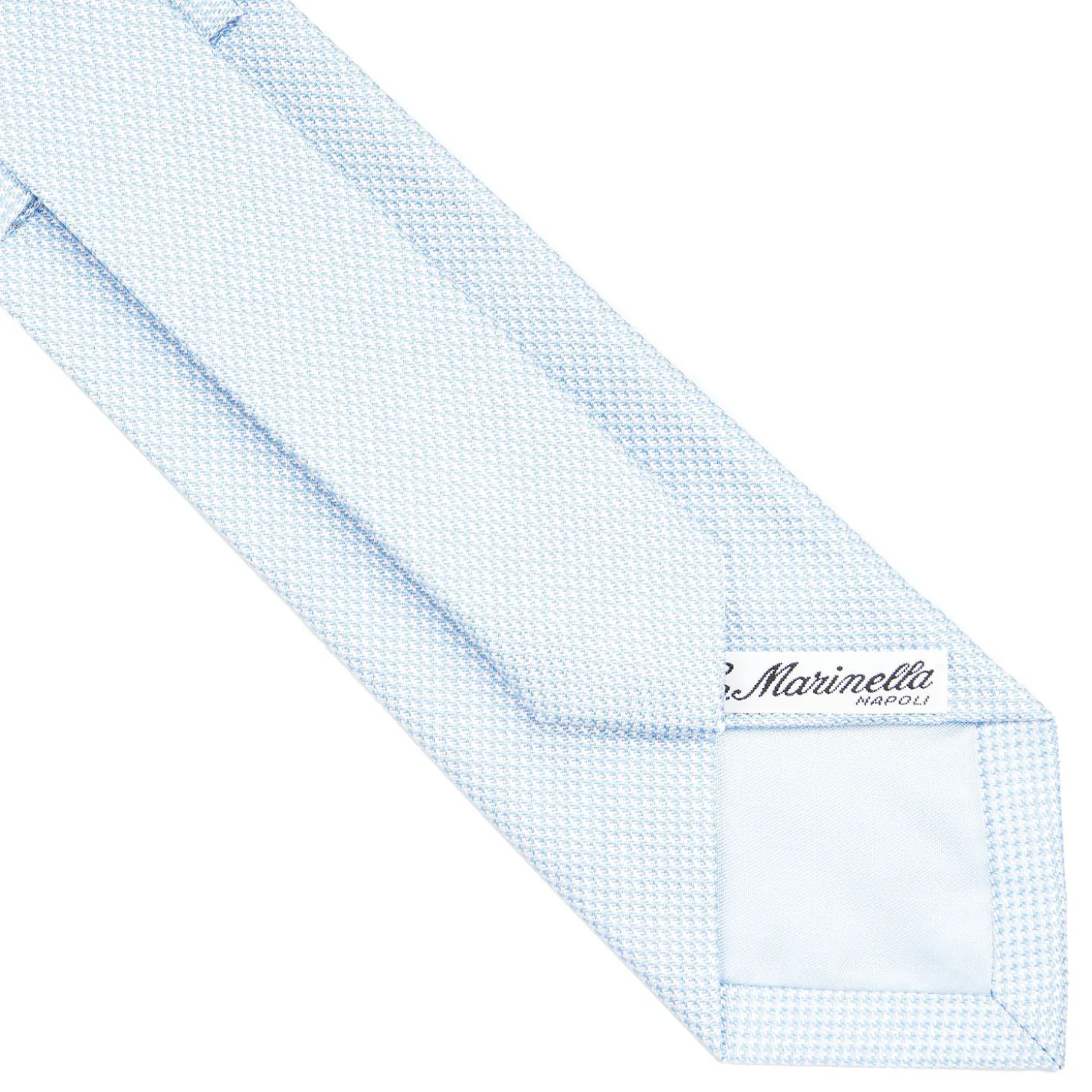 Light Blue Ceremonial Jacquard Silk Tie Small Geometric Pattern