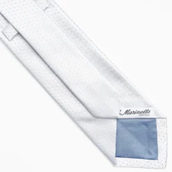 Light Blue Cerimonial Silk Satin Tie Small Polka Dot Pattern