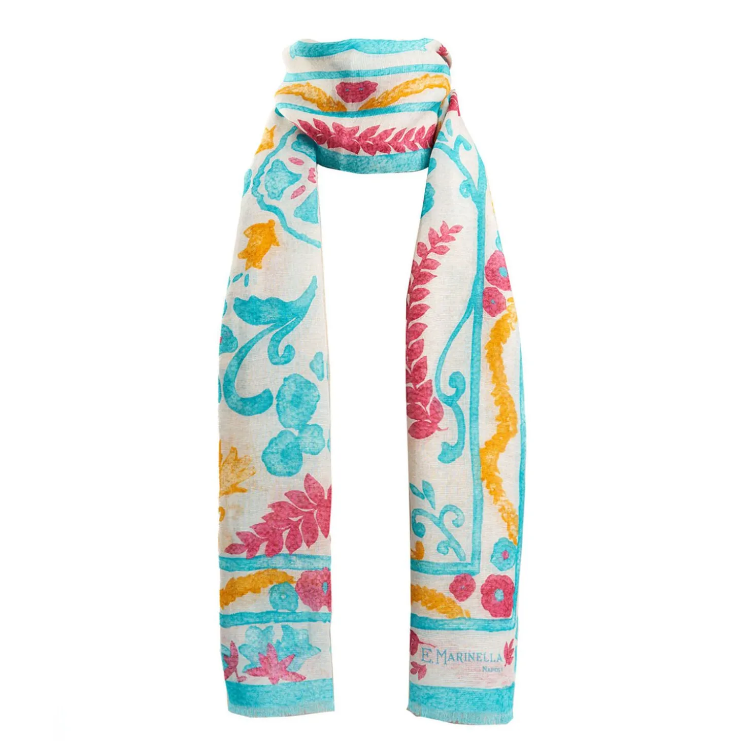 Light Blue Cotton And Linen Scarf - Summer Vibes