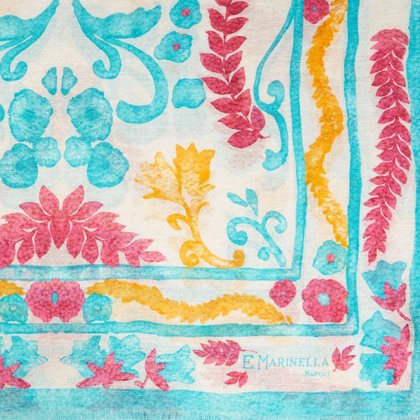 Light Blue Cotton And Linen Scarf - Summer Vibes