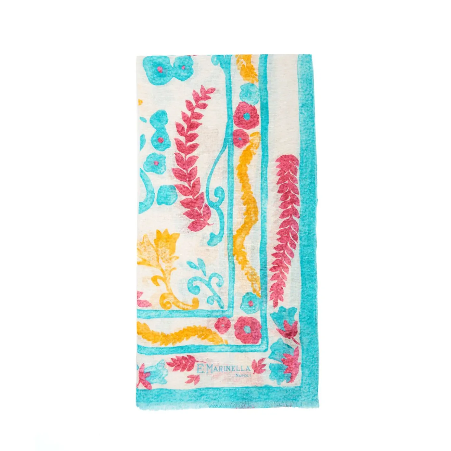 Light Blue Cotton And Linen Scarf - Summer Vibes