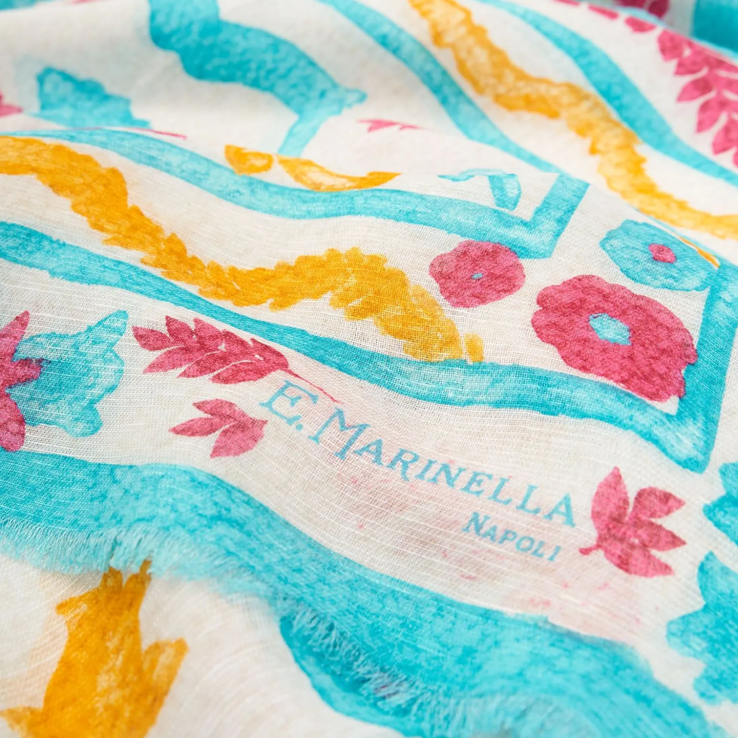 Light Blue Cotton And Linen Scarf - Summer Vibes