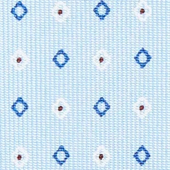Light Blue 7 Fold Sartorial Silk Tie - Small Flower Pattern