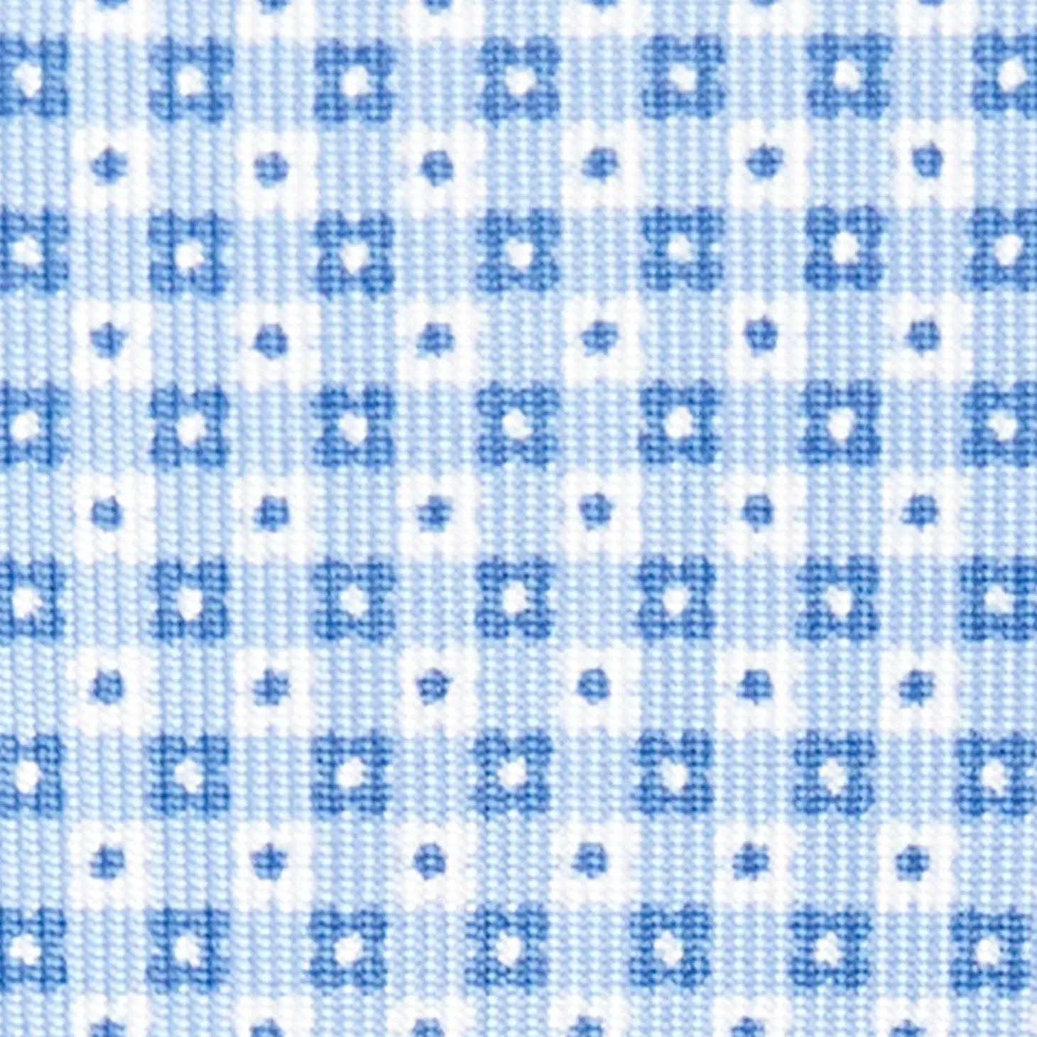 Light Blue 7 Fold Sartorial Silk Tie - Small Flower Pattern