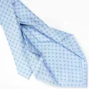 Light Blue 5 Fold Sartorial Silk Tie - Small Flower Pattern