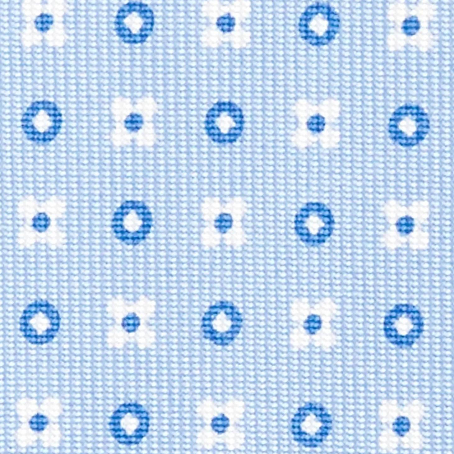 Light Blue 5 Fold Sartorial Silk Tie - Small Flower Pattern