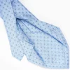 Light Blue 5 Fold Sartorial Silk Tie - Small Flower Pattern