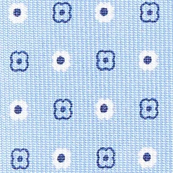 Light Blue 5 Fold Sartorial Silk Tie - Small Flower Pattern