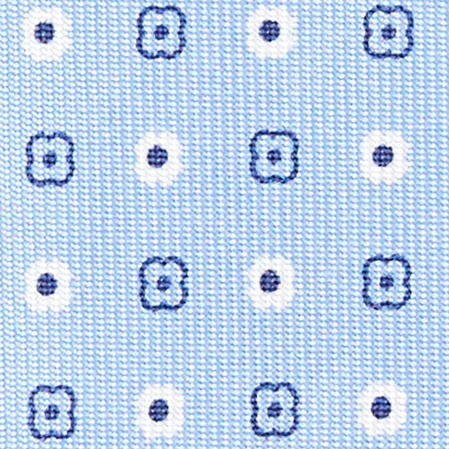 Light Blue 5 Fold Sartorial Silk Tie - Small Flower Pattern