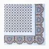 Light Blue Hand-Printed Silk Pocket Square Small Flower Pattern