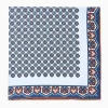 Light Blue Hand-Printed Silk Pocket Square Small Flower Pattern
