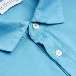 Light Blue Jersey Short Sleeve Polo Shirt