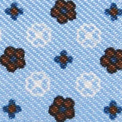 Light Blue Keyfob In Silk And Leather