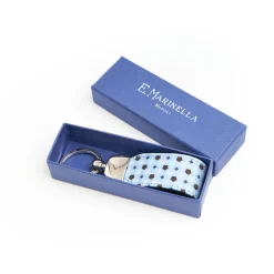 Light Blue Keyfob In Silk And Leather
