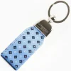 Light Blue Keyfob In Silk And Leather