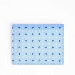 Light Blue Leather Folding Card Holder - 10 Compartments
