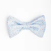 Light Blue Pre-Knotted Bowtie - Small Flower Pattern