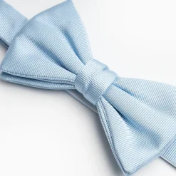 Light Blue Pre-Knotted Silk Bowtie - Solid Color
