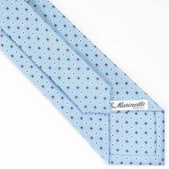 Light Blue Sartorial Classic Tie - Small Flower Pattern