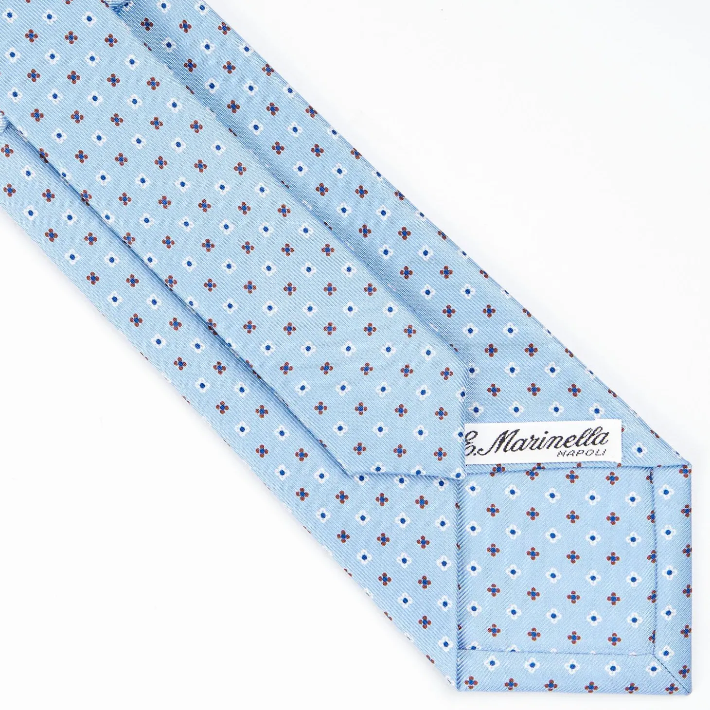 Light Blue Sartorial Classic Tie - Small Flower Pattern