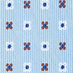 Light Blue Sartorial Classic Tie - Small Flower Pattern