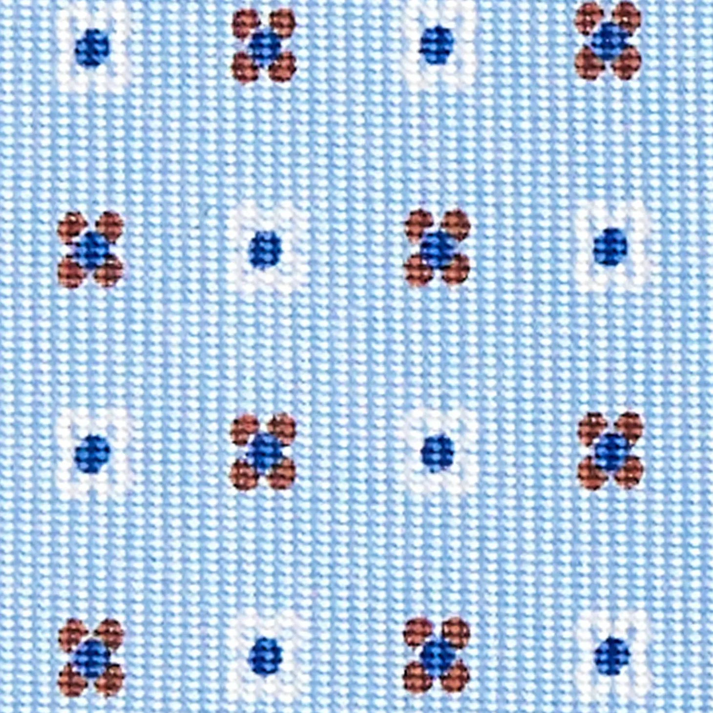 Light Blue Sartorial Classic Tie - Small Flower Pattern