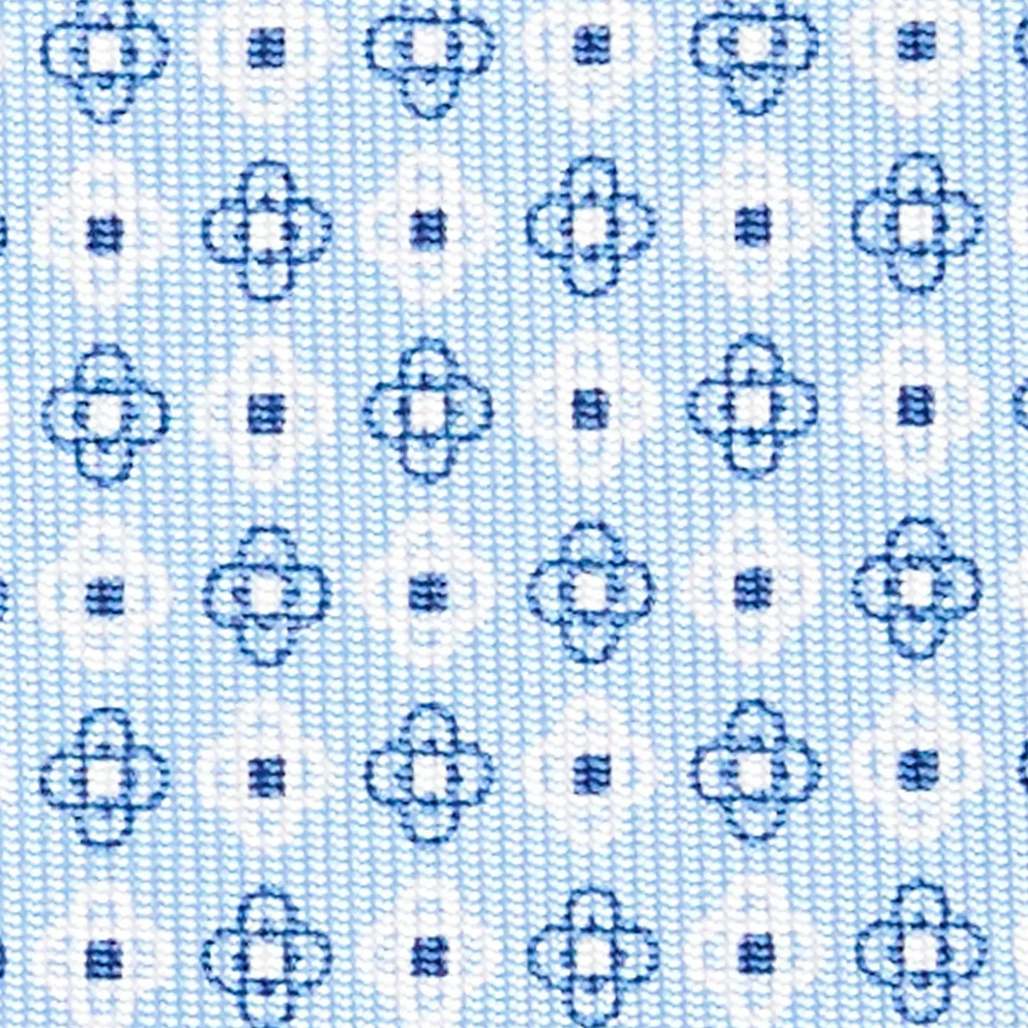 Light Blue Sartorial Classic Silk Tie - Small Flower Pattern