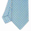 Light Blue Sartorial Classic Silk Tie - Small Flower Pattern