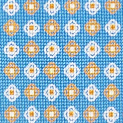Light Blue Sartorial Classic Silk Tie - Small Flower Pattern
