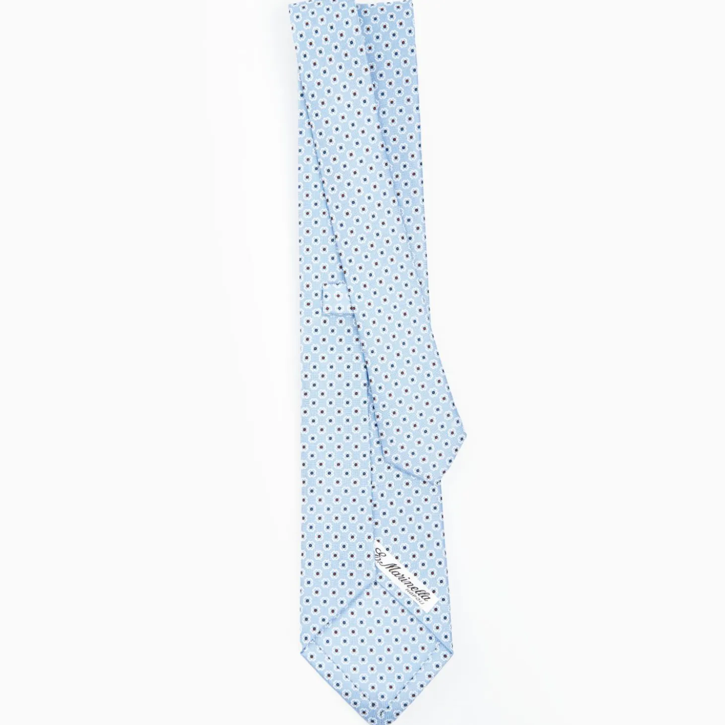 Light Blue Sartorial Classic Silk Tie - Small Flower Pattern