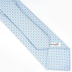 Light Blue Sartorial Classic Silk Tie - Small Flower Pattern