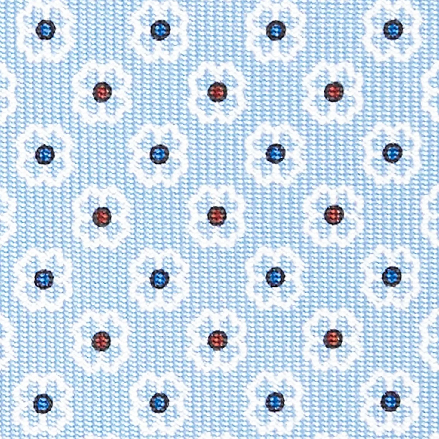 Light Blue Sartorial Classic Silk Tie - Small Flower Pattern