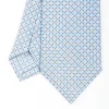 Light Blue Sartorial Classic Silk Tie - Small Flower Pattern