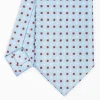 Light Blue Sartorial Classic Silk Tie - Small Flower Pattern