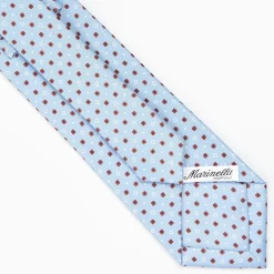 Light Blue Sartorial Classic Silk Tie - Small Flower Pattern