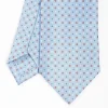Light Blue Sartorial Classic Silk Tie - Small Flower Pattern
