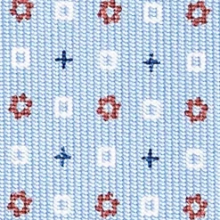 Light Blue Sartorial Classic Silk Tie - Small Flower Pattern