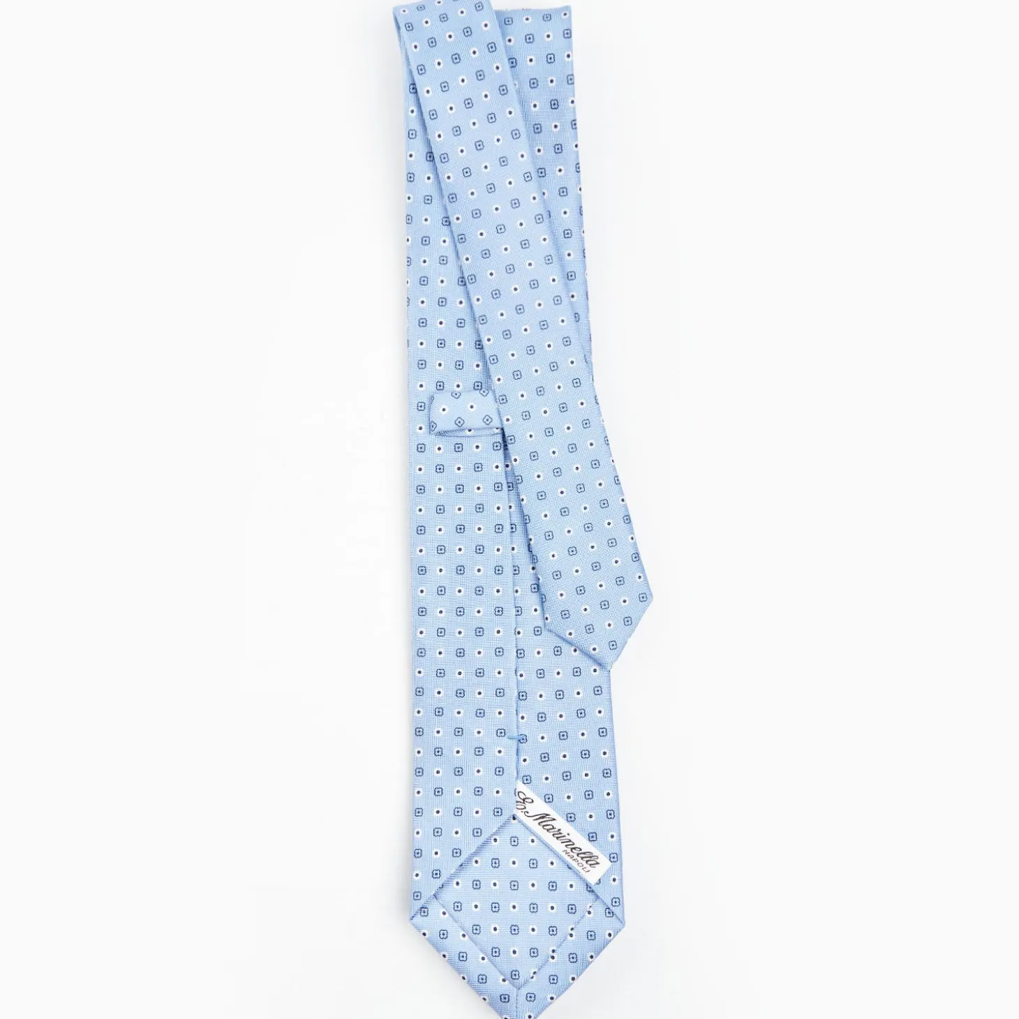 Light Blue Sartorial Classic Silk Tie - Small Flower Pattern
