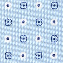 Light Blue Sartorial Classic Silk Tie - Small Flower Pattern
