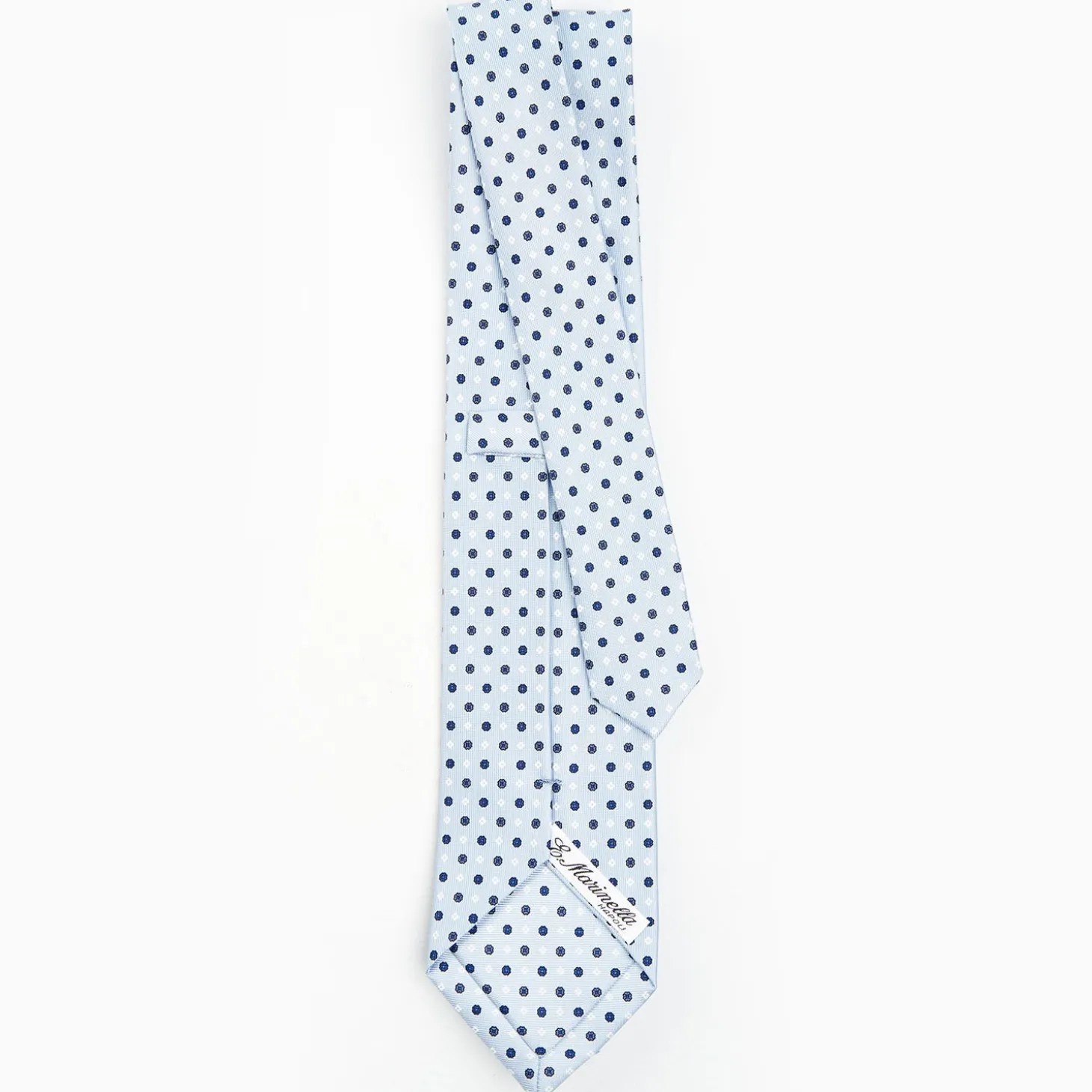 Light Blue Sartorial Classic Silk Tie - Small Flower Pattern