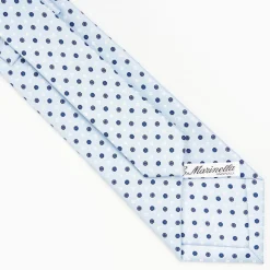 Light Blue Sartorial Classic Silk Tie - Small Flower Pattern