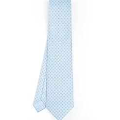 Light Blue Sartorial Classic Silk Tie - Small Flower Designs