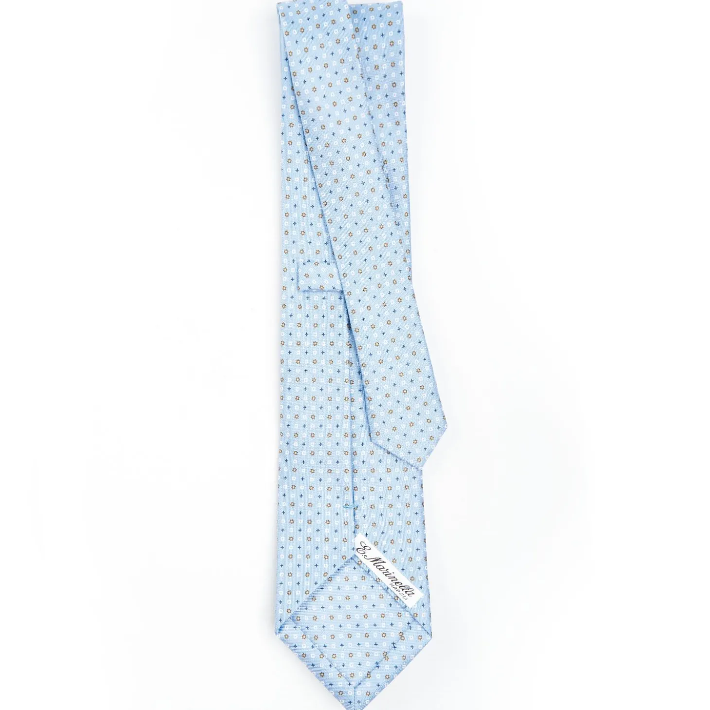 Light Blue Sartorial Classic Silk Tie - Small Flower Designs