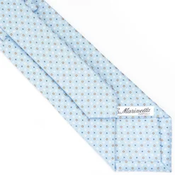 Light Blue Sartorial Classic Silk Tie - Small Flower Designs