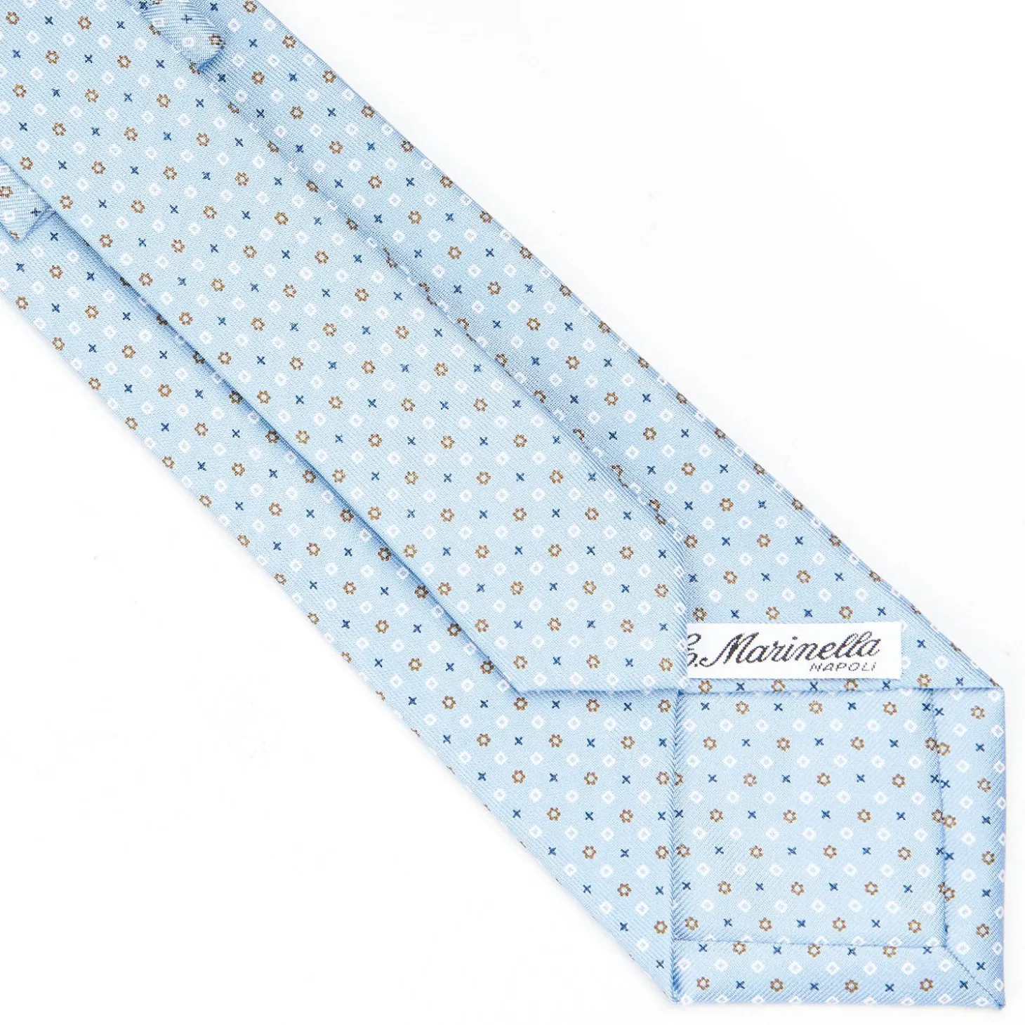 Light Blue Sartorial Classic Silk Tie - Small Flower Designs