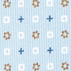 Light Blue Sartorial Classic Silk Tie - Small Flower Designs