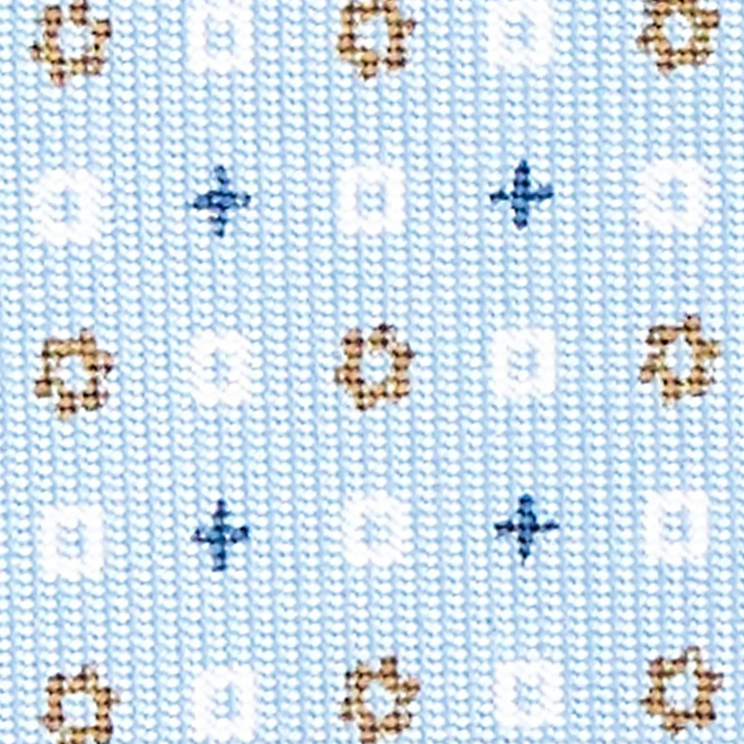 Light Blue Sartorial Classic Silk Tie - Small Flower Designs