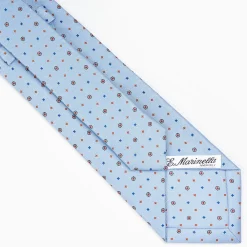 Light Blue Sartorial Classic Silk Tie - Small Flower Designs